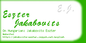 eszter jakabovits business card